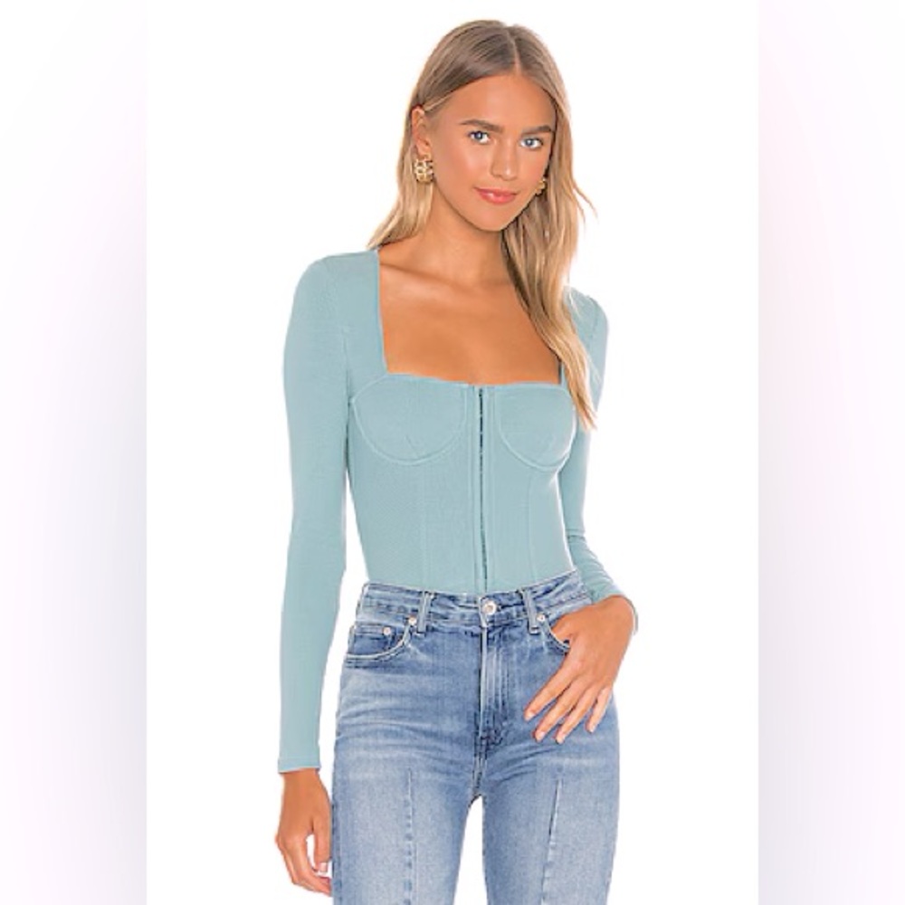 Jonathan Simkhai - Designer - Bustier Top - Green Blue - Brand new - Size M